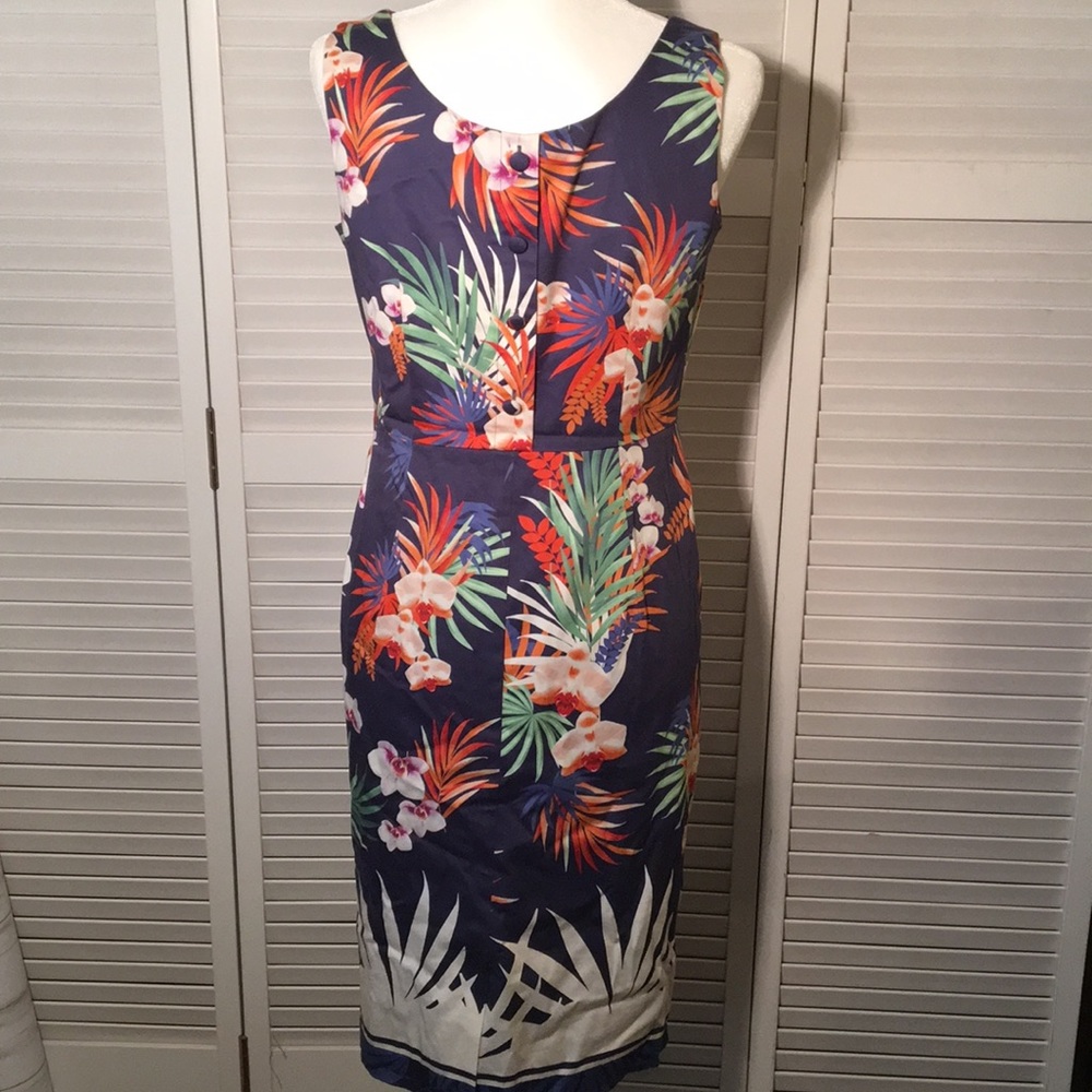 Talbots Floral Print Cotton Dress. Size 6